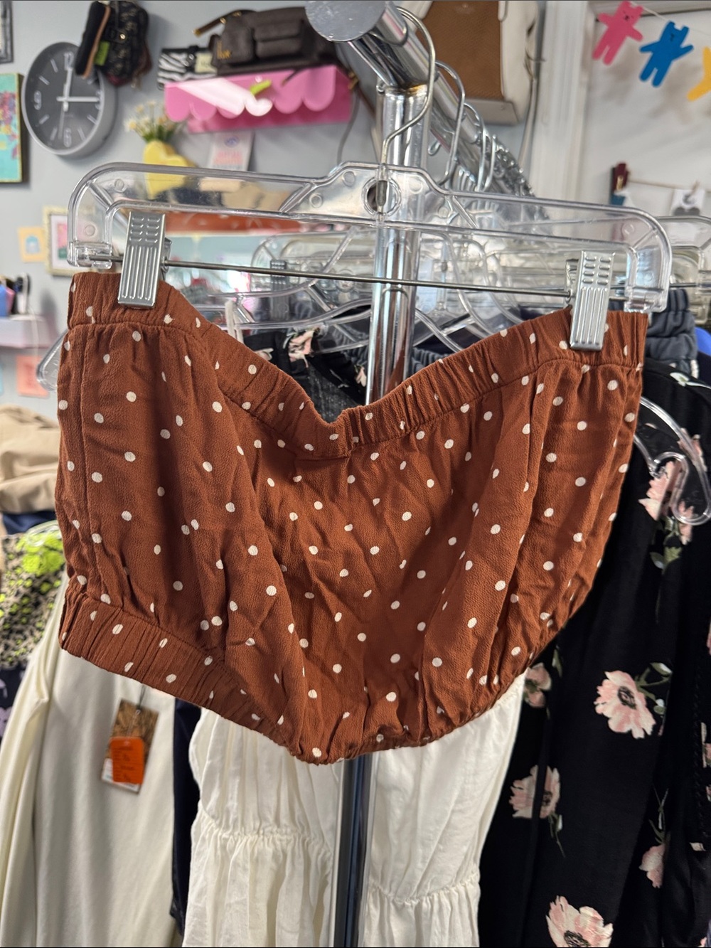 American eagle polka dot strapless top S // 091913